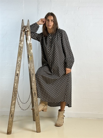 GASPAR Luna Dot Dress 2507712 Kjole Dark Grey 